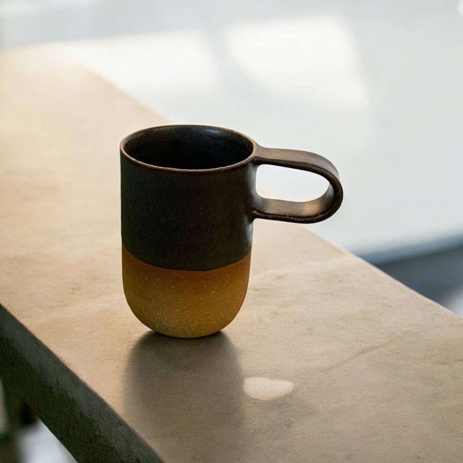 Xícara Cerâmica Mesclada Preta -8 x 9 cm