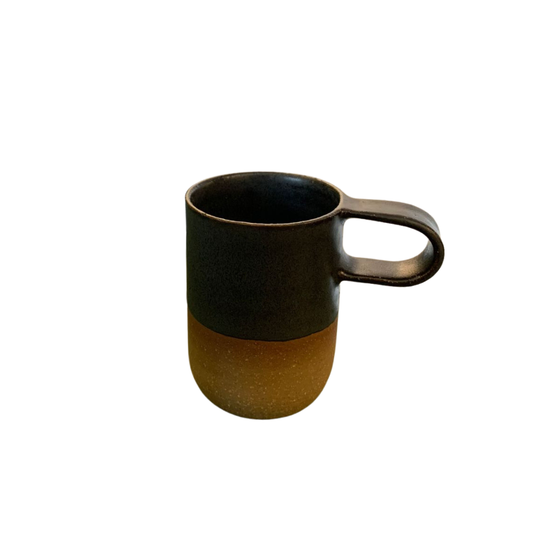 Xícara Cerâmica Mesclada Preta -8 x 9 cm