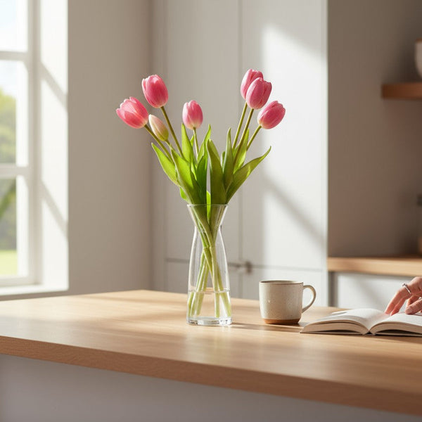 Ramalhete Tulipa Toque Real Pink - 40cm