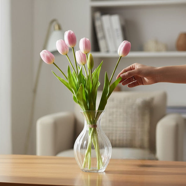 Ramalhete Tulipa Toque Real Rosa - 40cm