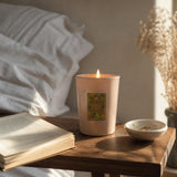 Vela aromática bergamota ambientada