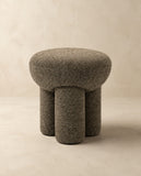 Puff Orbe Tecido Marrom Mescla - 44x40cm