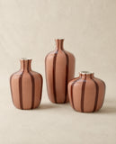 Kit Minivasos Cerâmica Terracota com 3 Peças - 13,5cm