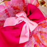 Porta Guardanapo de Laço Aveludado Rosa - 12cm