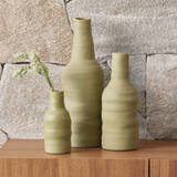 Vaso Garrafa Dunes Oliva P - 19,5 x 8cm