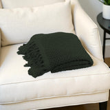 Manta Crochê Basic c/ Franja Verde – 1,50x1,20m