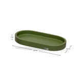 Bandeja Decorativa Acqua Aroma Oval em Resina (Folhas Verdes) - 21,5 × 11,5 cm