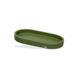 Bandeja Decorativa Acqua Aroma Oval em Resina (Folhas Verdes) - 21,5 × 11,5 cm