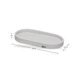 Bandeja Decorativa Acqua Aroma Oval em Resina (Areia) - 21,5 × 11,5 cm