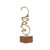 Escultura Metal & Madeira – 46 x 13 x 12 cm