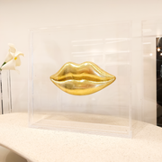 Caixa Acrílica Boca Dourada - 20x20cm
