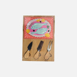 Conjunto para Queijos com Tábua em Cerâmica Peixes (4 Peças)