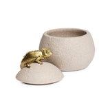 Pote Decorativo Lagarto Dourado – 16,5 x 14,5 x 14,5 cm