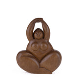 Escultura Gordinha Yoga Madeira II - 26 x 20,5 x 6 cm