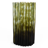 Vaso Decorativo Canelado Verde P - 34,5 × 17,5 × 12 cm