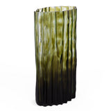 Vaso Decorativo Canelado Verde G - 40 × 20 × 14 cm