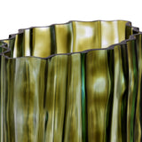 Vaso Decorativo Canelado Verde G - 40 × 20 × 14 cm