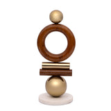 Escultura em Madeira e Metal - 33,5 x 13,5 x 12,5 cm