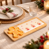 Tábua Petisqueira Encanto de Natal Bambu 3 Peças - 33x13cm