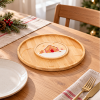 Tábua com Bandeja Bambu Encanto de Natal - 33x1,5cm