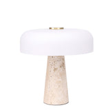 Luminária Cogumelo Branca Mármore - 25 x 25 cm