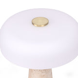 Luminária Cogumelo Branca Mármore - 25 x 25 cm