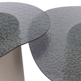 Mesa Metal e Vidro Organico P - 35,5 x 58 x 51 cm
