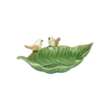 Petisqueira Folha Verde Com Pássaros – 22 x 15,5 x 3,5 cm