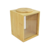 Pote Quadrado Com Tampa De Bambu – 12 x 12 x 15 cm