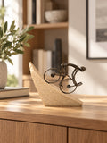 Escultura Bicicleta Polirresina e Metal Cobre - 18x21,5cm