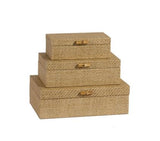 Caixa Retangular em Palha e Fecho de Bambu G -