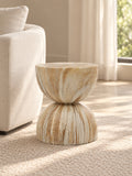 Mesa Lateral Fibra de Vidro Bege - 45x39cm