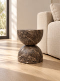 Mesa Lateral Fibra de Vidro Marrom - 45,5x39cm