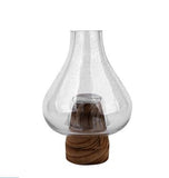 Vaso em Vidro com Base de Madeira P – 15,6 x 15,6 x 24 cm