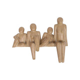 Escultura Decorativa em Resina (Família com 4 Pessoas) - 36,5 × 12,5 × 29 cm