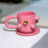 Caneca c/ Pires Dots Rosa - 320ml