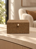 Caixa Decorativa Linho Marrom - 14x28cm