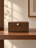 Caixa Decorativa Linho Marrom - 11x23cm