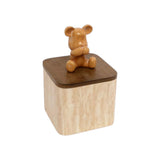 Caixa Decorativa Quadrada em MDF com Detalhe em Resina (Toy Art) - 14 × 14 × 24,5 cm