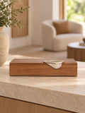 Caixa Decorativa Madeira e Resina Bege - 6,5x28,5cm