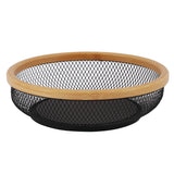Cesta Aramada de Metal com Bambu - 30cm