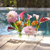 Vaso Acrílico Floral 5 Furos - 18x7cm