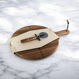 Jogo Tábua c/ Cortador de Pizza Acácia - 2 Peças