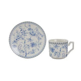 Jogo 8 Peças Café Porcelana Hortênsia Azul – 90 ml