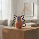 Vaso Decorativo Listras com Alça - 31 × 18 × 27,5 cm