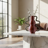 Vaso Decorativo Listras com Alça - 18 × 10 × 20 cm