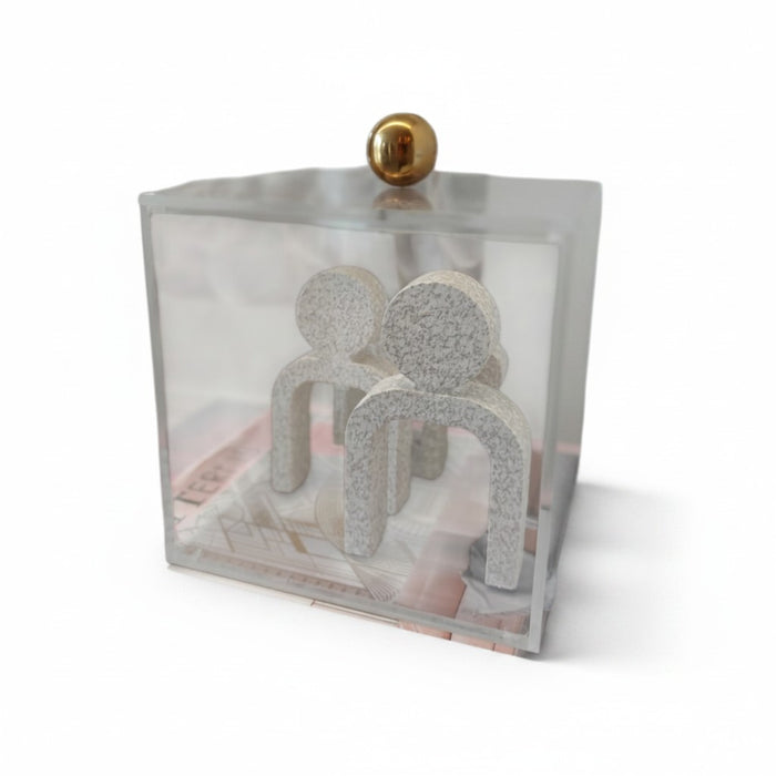 Caixa Família Acrílica Transparente - 15x15cm