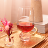 Taça Água Base Esfera Bubble Glass Rosa - 540 ml