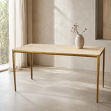 MESA LYRA TAMPO CERAMICO TRAVERTINO 140CM