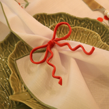 Laço Aramado Aveludado Vermelho (4 Peças) - 10cm